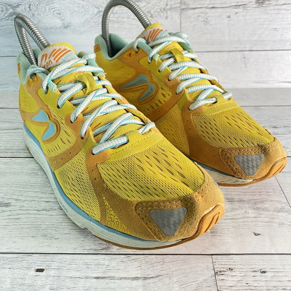 Newton Energy NR II Shoes Womens 6 Yellow Blues Running Sneakers Reflective Toes